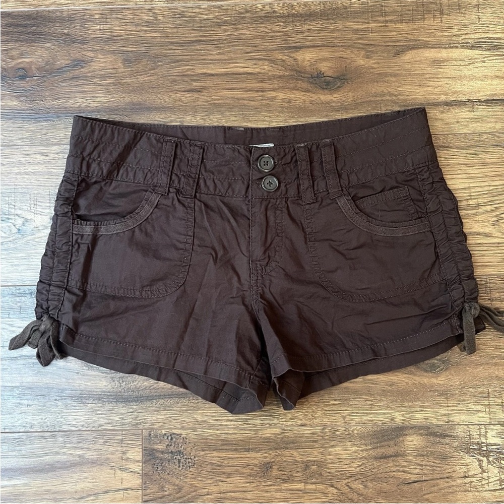 725 Original Micro Mini Low Rise Women Shorts 4 Brown Y2K Coquette Bratz Beachy